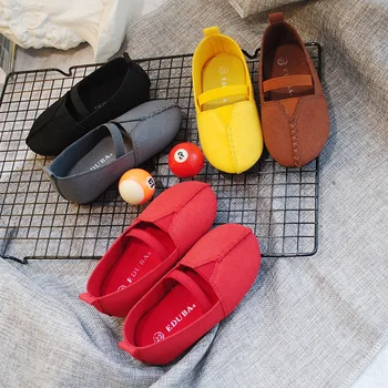 

Kids Fashion Casual Shoes Solid Color Toddler Loafers Shoes Slip-On PU Leather Children Soft Breathable Shoes 2019 Spring Autumn