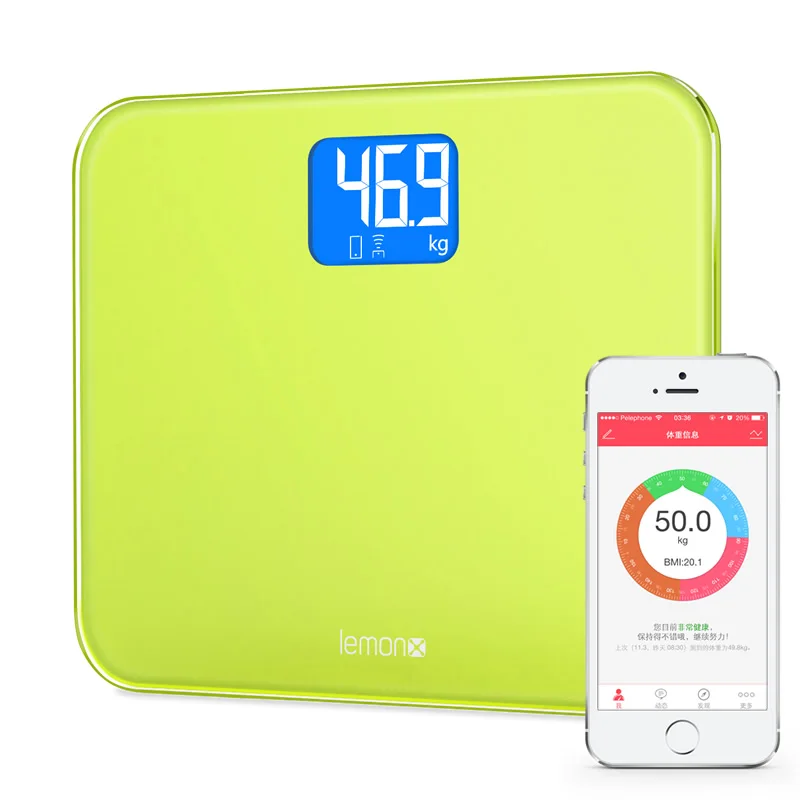 Smart weighing scales with app lemon bluetooth 4.0 human accurate