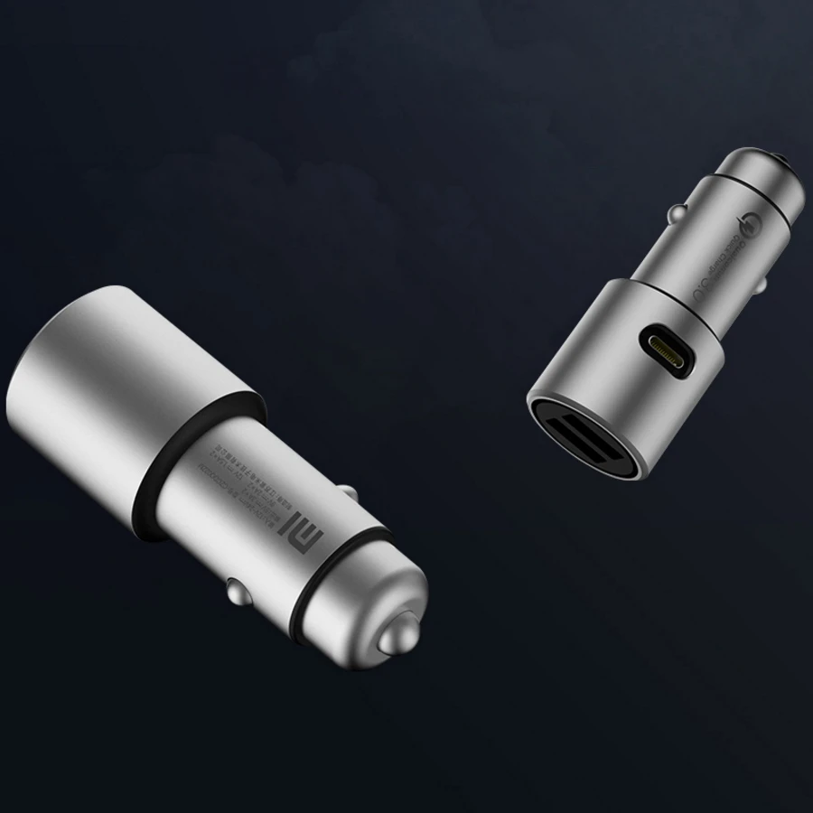 Автомобильное зарядное устройство Xiaomi металлическое двойное USB умное