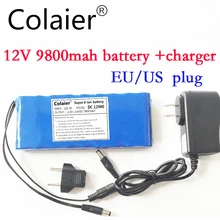 Colaier Новый 12 В 9800 мАч литий-ионный Супер батареи recargable у Cargador + 12.6 В 1A зарядное устройство