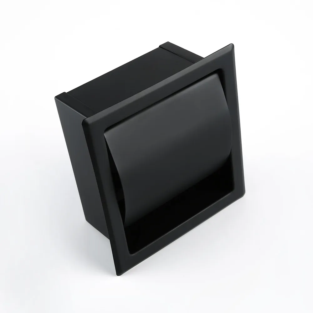 Smesiteli SUS304 Matte Black Or Chrome Toilet Paper Holder Waterproof Paper Shelf Wall Mounted Tissue Box Home Storage