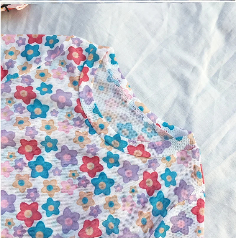 2019 Summer Fashion Thin Sun protection Mother Daughter Long Sleeve Floral T-shirt Family Matching Clothes Mommy and Me Clothes