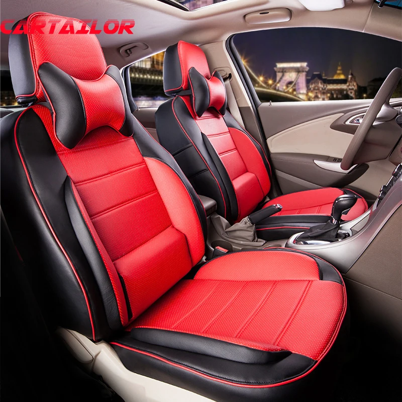 

CARTAILOR Customized Car Seat Cover PU Leather for Volvo S60 2011 2012 Seat Covers Cars Accessories Black Seat Cushion Supports