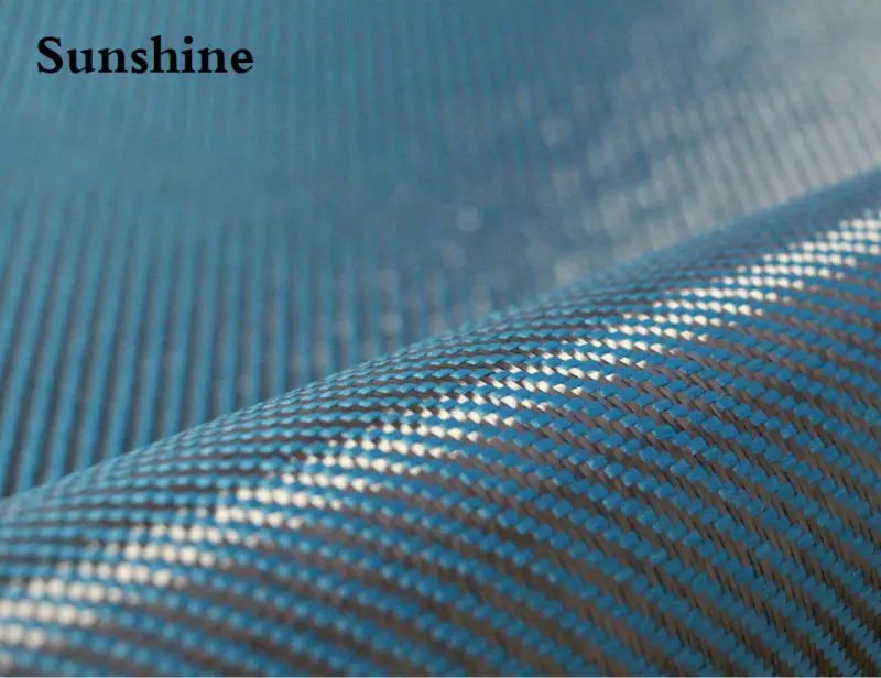 Carbon Aramid Hybrid Fabic Plain Blue 185g (10)