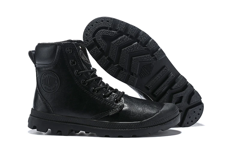 black leather walking boots mens