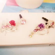 Персик Роза Форма высокое качество Пылезащитная заглушка для разъема для Iphone, смартфона, заглушка от пыли для 3,5 мм разъем для наушников