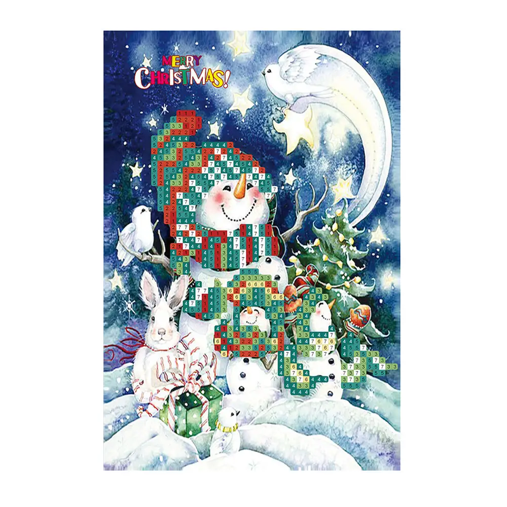 Christmas Greeting Cards Full Round Greeting Card 5D DIY Diamond