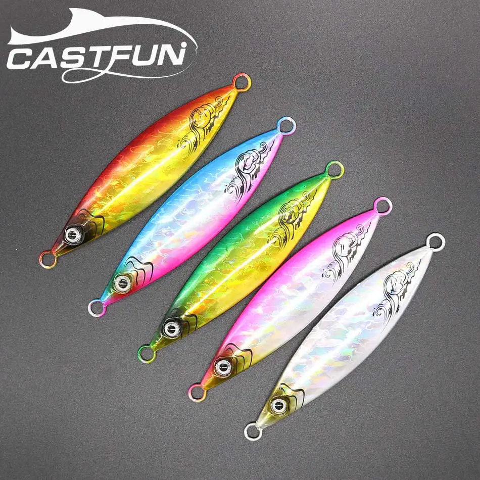 

Castfun Slow Jig 1pc 20g 30g 40g 60g 80g 100g 120g 150g 200g Spoon Lure Hard Lead Saltwater Jigging Lure Fishing Tackle