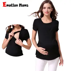 Короткий рукав одежда для кормящих матерей Уход Топ Беременность Одежда для беременных