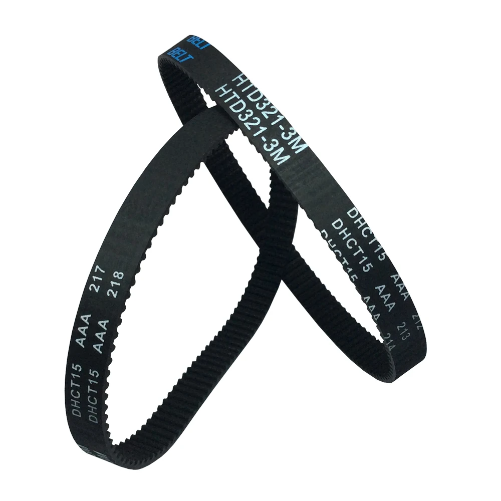 

2pcs HTD 3M Transmission Belt Closed Loop Length 321mm Width 10mm Pitch 3mm Teeth Number 107 for 3D Printer Accessories