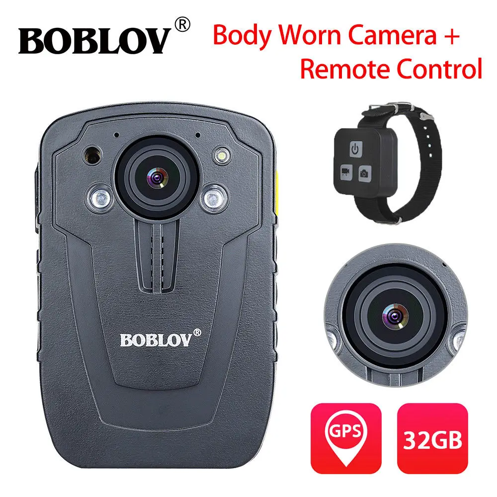 

BOBLOV HD31-D HD 1296P 32GB 2.0" Night Vision Body Worn Camera Recorder GPS Night Vision Security Camcorder IP66+Remote Control