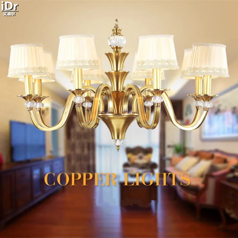 

Gold American Atmospheric living room rustic simplicity Continental copper lamp retro restaurant Ceiling Lights OLU-0090