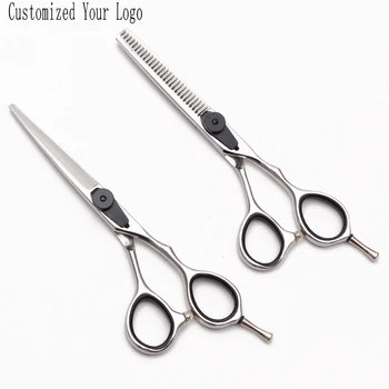 

50Pcs Wholesale C9015 5.5" 16cm JP Titanium Customized Logo Hairdressing Scissors Thinning Scissors Cutting Shears Hair Scissors