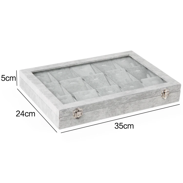 New Fashion 15 place Velvet Necklace Pendant Jewelry Organizer Box Gift Box for Jewelry Packaging Display Large Exquisite Makeup