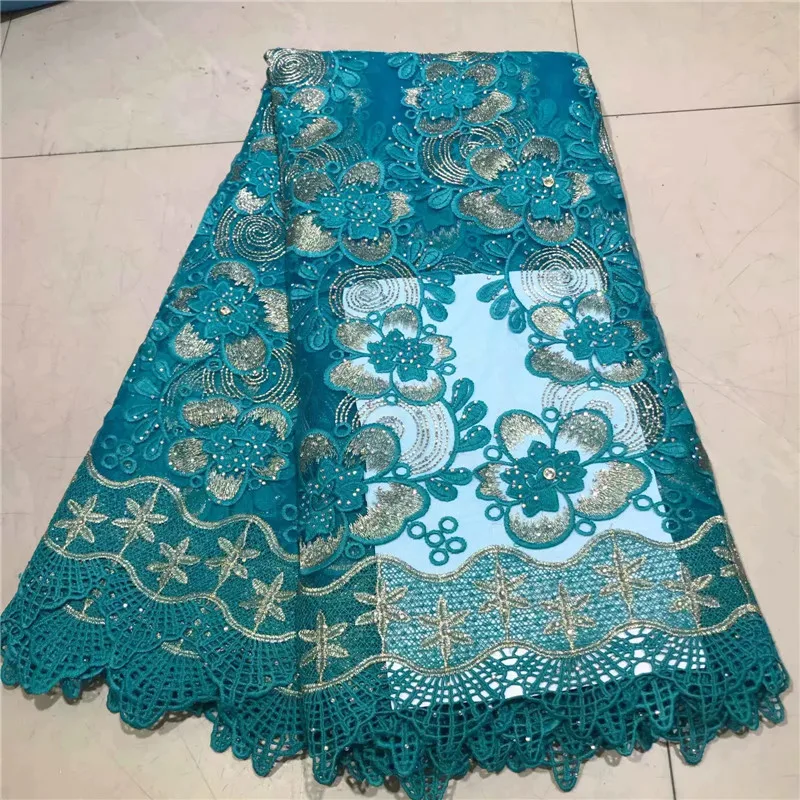 

Fashion African Lace Fabric High Quality African 3D Lace Fabric With Sequins For Nigerian Wedding Dress French Lace Fabric WD033