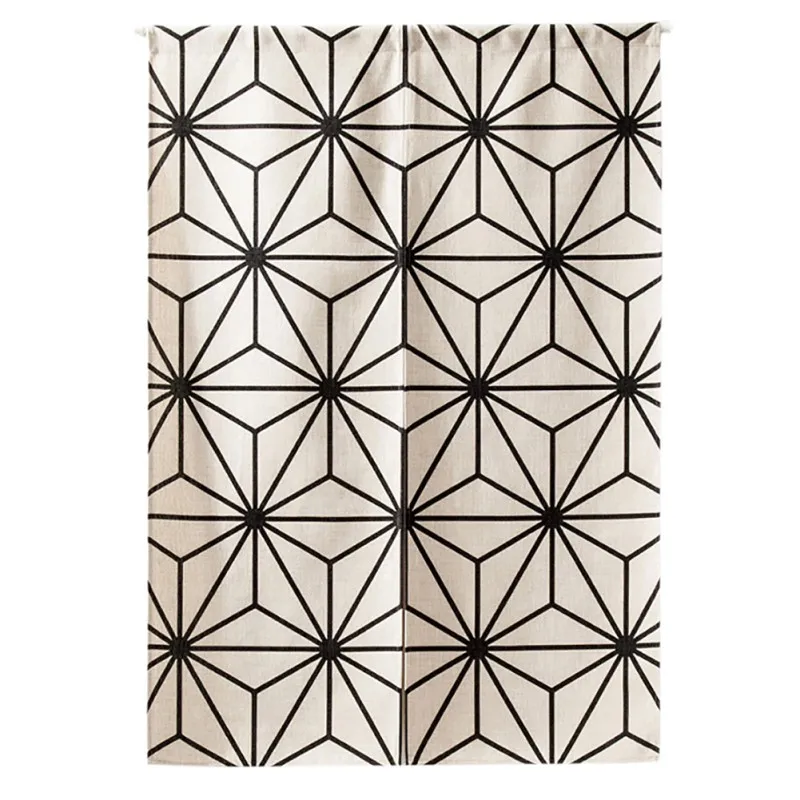 

1pc Geometric pattern fabric curtain/door curtains Living Room Bedroom Kitchen Door Curtains Cotton Linen Curtain Home Decor