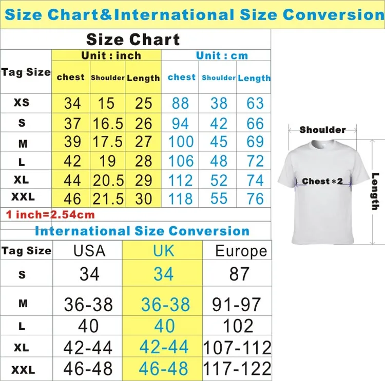 World Shirt Size Chart