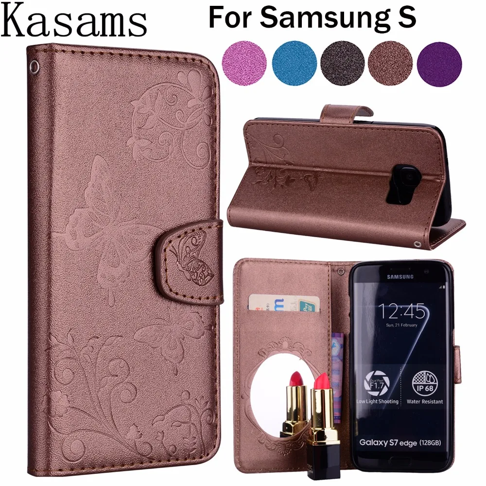 

For Samsung Galaxy S 7 S7 Edge S6 Edge S 6 Edge+ Fashion Flip Leather Cover Mirror PU Wallet Phone Case G935 G930 G928 G925 G920