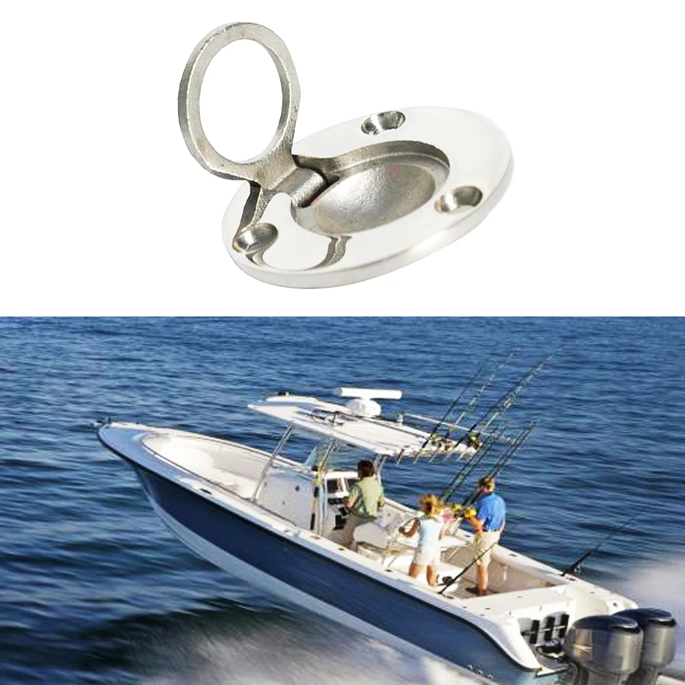 JEAZEA High Quality Stainless Steel Boat Marine Round Ring Handle Flush
