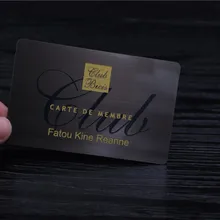 Визитная металлическая карточка черная матовая металлическая карточка глубокий выгравированный логотип выгравированный принт Золотой переменный номер