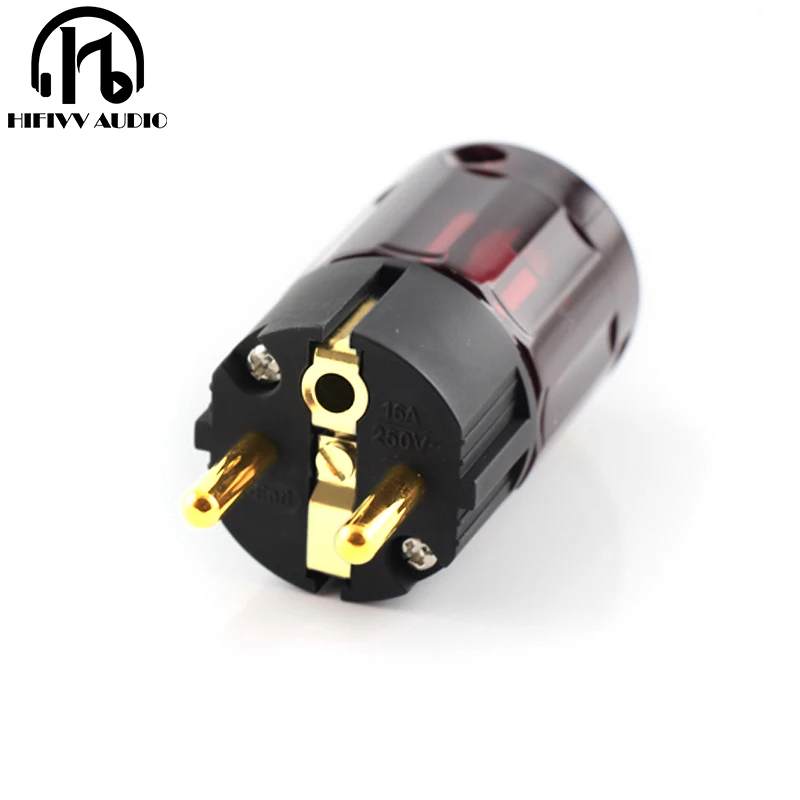 

Hifivv audio hifi power cable EU plug Audio electric plug Gold-Plated EU Power Plug ac power cord plugs