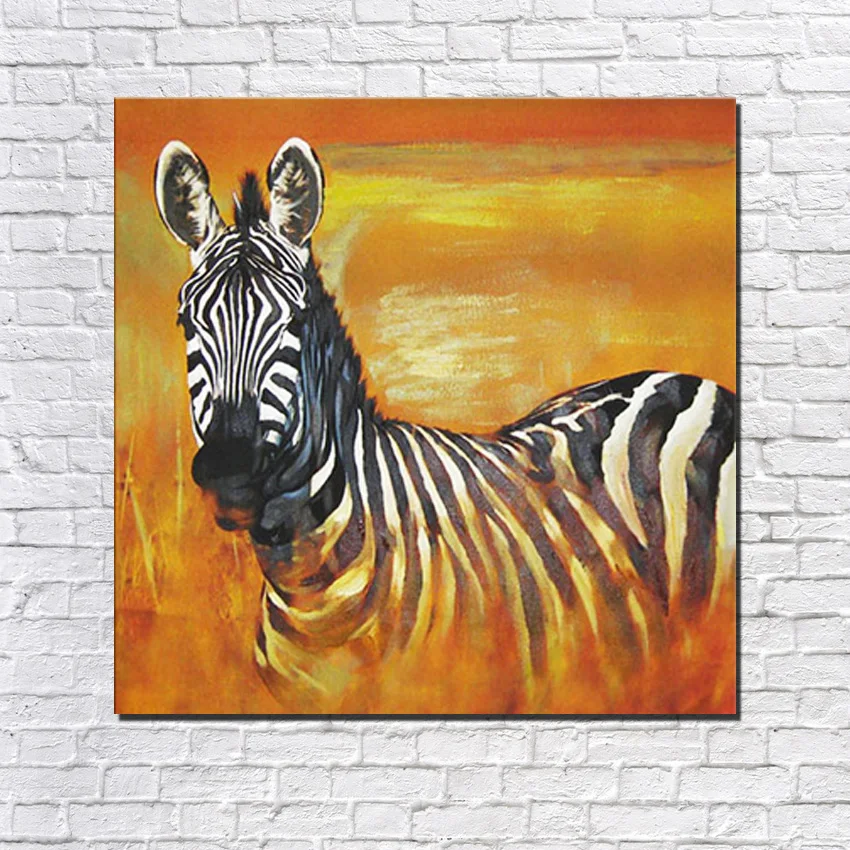 Large size Animal African zebra Art Handmade Oil Painting On Canvas for