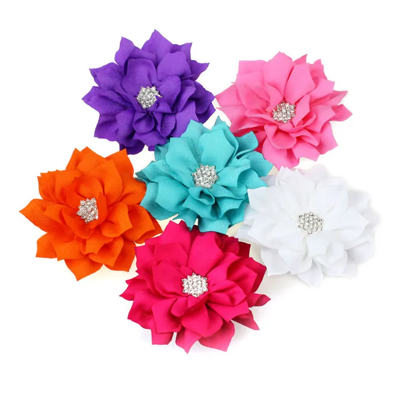 5435 Мода для малышей девушки оголовье 6 шт головной убор цветок лотоса Hairbands Детские стразами Детские Головные Уборы Новорожденных