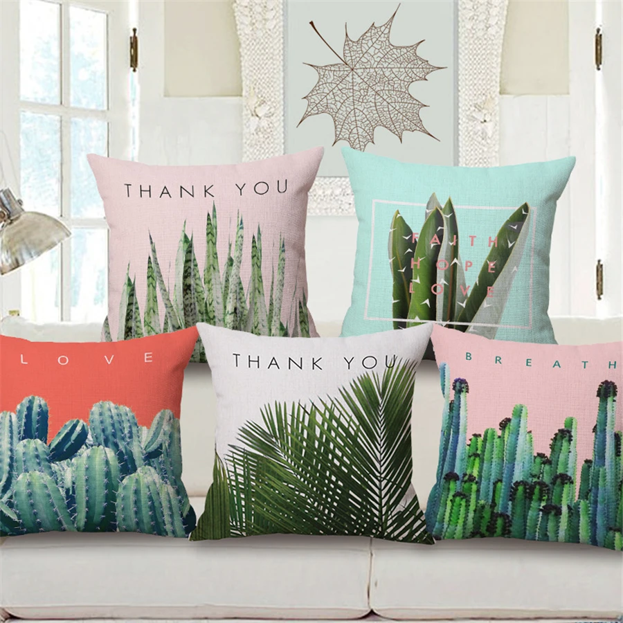 

Decorative Cactus Pillow Case For Sofas Cojines Decorativos Scandinavian Home Decoration Cushion Covers Homeware Pouf e943