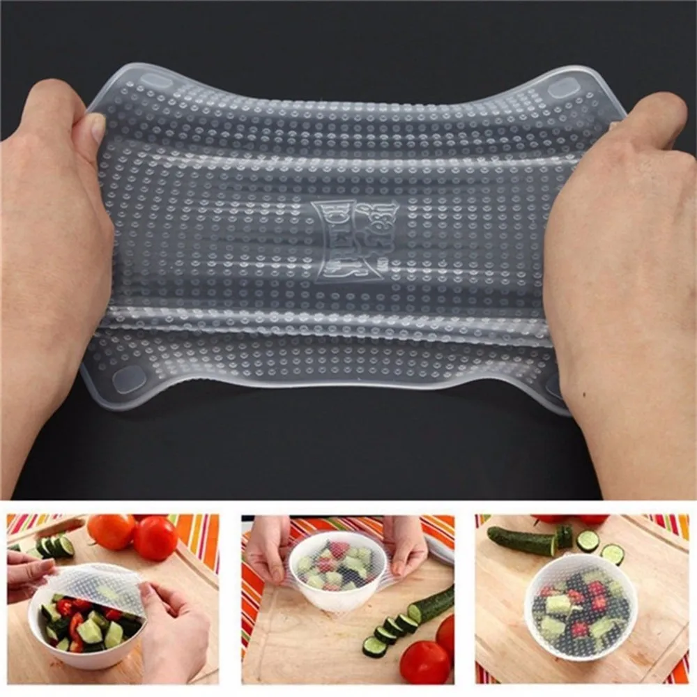 4Pcs-Lot-Clear-Reusable-Silicone-Food-Wraps-Seal-Cover-Stretch-Multifunctional-Food-Fresh-Keeping-Saran-Wrap (1)