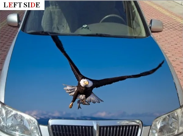 

LEFT SIDE Car Stickers Eco-Friendly Vinyl Car Stickers EAGLE Customize the Size to Suit all Vehicles Bonnet No Color Fading