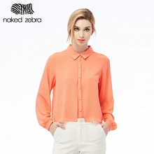 NAKED ZEBRA FASHION STYLE WOMEN LONG SLEEVE BLOUSE OFFICE CASUAL CHIFFON SHIRT CREATIVE DESIGN CAMISA CHEMISE TOPS