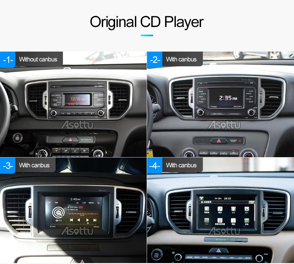 Perfect Asottu CKX59060 IPS android Octa Core car dvd player for KIA sportage 2016 2017 KX5 gps navigation 1 din car stereo head unit 8