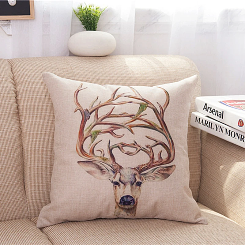 Colorful Animals Cushion Cover Animal Pillow Covers Giraffe Deer Zebra Pillow Case for Home Decoration Pillowcase