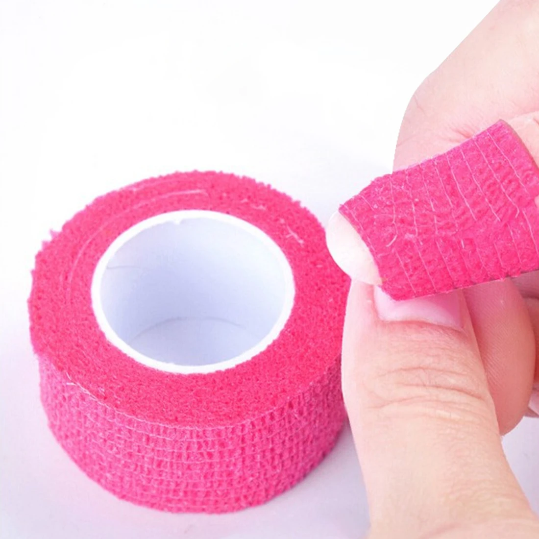 Не плетеная повязка УФ гель снять клейкую эластичную ленту 1 рулон случайных цветов защита пальцев маникюрная обертка для удаления лака для ногтей