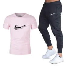Quality Men's Sets Sets T Shirts+pants Two Pieces Sets Casual Tracksuit Male 2019 Casual Tshirt Gyms Fitness trousers men