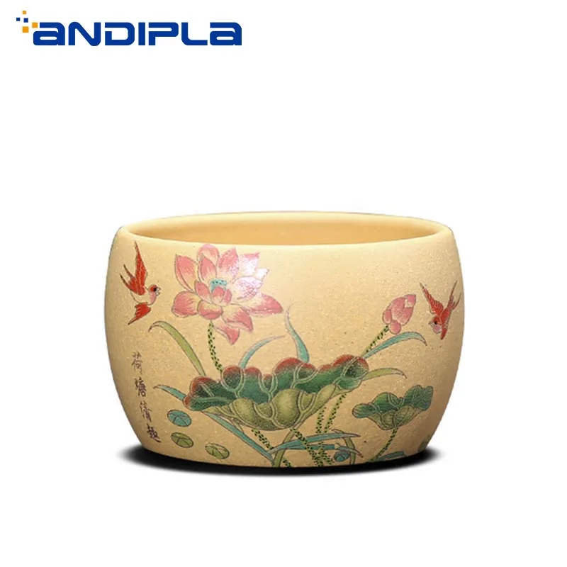 

80ml Yixing Purple Clay Teacup Natural Segment Mud Zisha Cup Hand Painted Pattern Small Tea Bowls Master Sake Cups Drinkware
