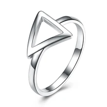 Fashion 925 Classic font b Ring b font Triangle Shape Silver Color Plated font b Finger