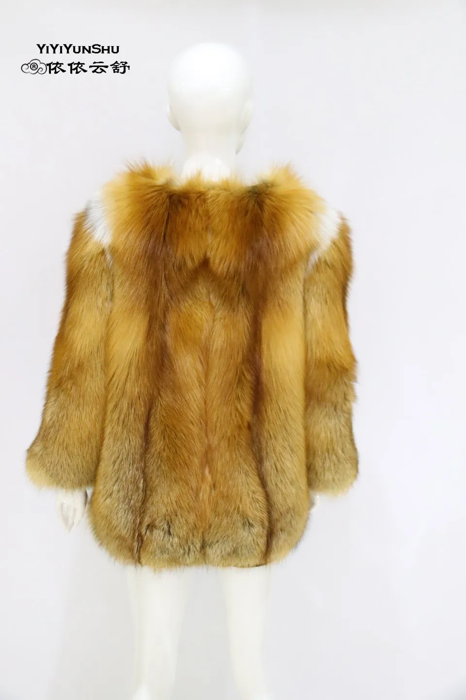 Yiyyunshu Новинка года, пальто с мехом лисы красного цвета, женская зимняя модная Толстая теплая куртка из натуральной кожи высокого качества
