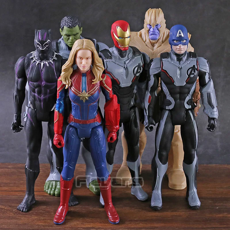 

Avengers Endgame Titan Hero Series Power FX Thanos Hulk Captain America Marvel Iron Man Black Panther 12" PVC Action Figure Toy