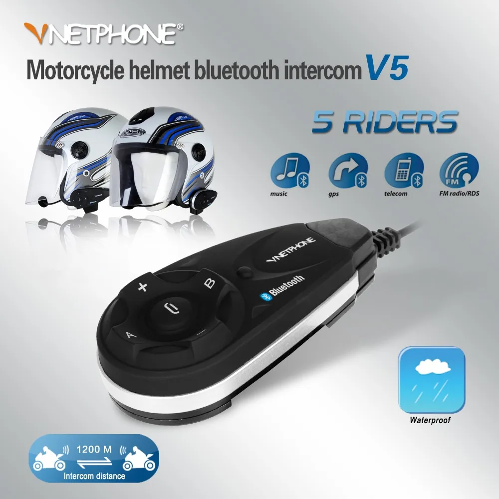 Motorcycle Helmet Intercom Moto Bluetooth V5 Intercom ...
