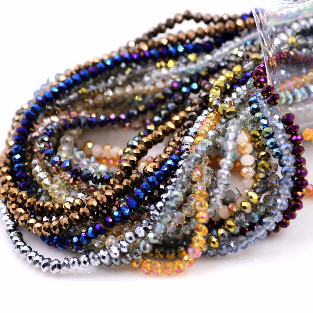 Buy Wholesale Czech Glass Plated Rondelle Beads DIY 2