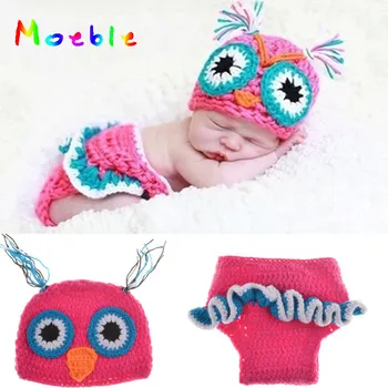 

2019 Hot Sale children baby Photo Props crochet clothes Baby Newborn Beanie Owl Knit Crochet Hat MZS-15022