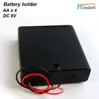 6V 4X1.5V waterproof battery holder 4XAA 4AA battery box 4XLR06 battery shell with ON/OFF switch cover 6''wires,50pcs/lot