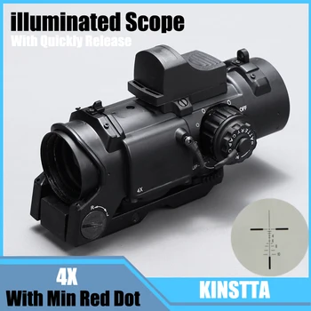 

Tactical 4x Fixed Dual Purpose Scope With Mini Red Dot Scope Red Dot Sight For Rifle Hunting Shooting CS Battle And Hunter