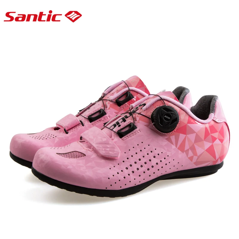 Santic nuevas mujeres transpirables auto-bloqueo ciclismo zapatos carretera bicicleta MTB bicicleta zapatos planos antideslizantes carreras atléticas zapatillas de deporte 36-39