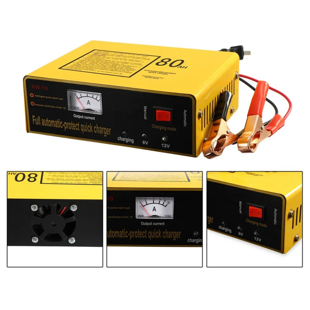 

Professional 140W Full Automatic-protect Quick Charger 6V/12V 80AH Automatic Intelligent Car Battery Charger Negative Pulse Hot