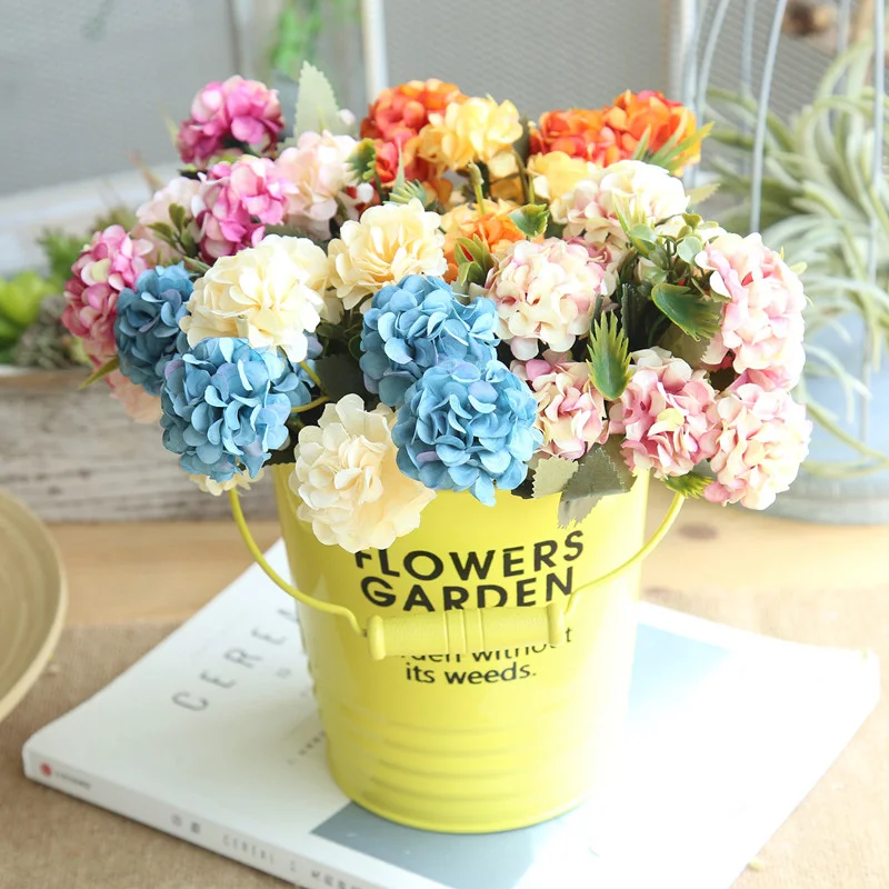 Artificial Hydrangea Flowers For Wedding Home Decoration 10 Heads Small Bouquet Silk Flower Fake Flower Hydrangea Cheap Bouquet Artificial Hydrangea Flowers For Wedding Home Decoration 10 Heads Small Bouquet Silk Flower Fake Flower Hydrangea Cheap Bouquet