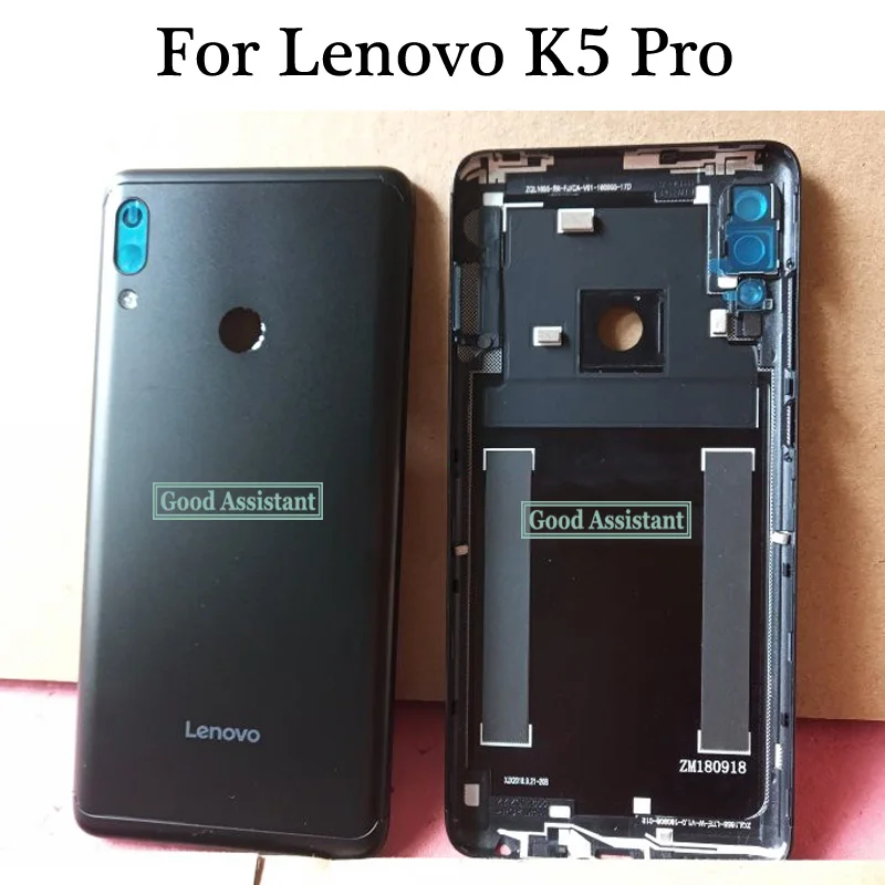 Черный 6,0 дюймов для lenovo K5 Pro L38041 задняя Батарея крышка дверца батарейного Корпус чехол сзади Стекло запчасти