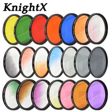 KnightX 24 цвета защитный УФ-фильтр для ND CPL для nikon canon d3200 d5200 d3300 d5100 1200d T5 700d d5500 750d 49 52 55 58 62 67 72 77 мм