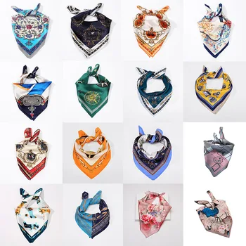 

100% Silk Silk Leopard Chain Scarf Professional Lady Decorative Square Scarf 50cm Pashmina Shawl Wrap Stole Poncho Ring Headband